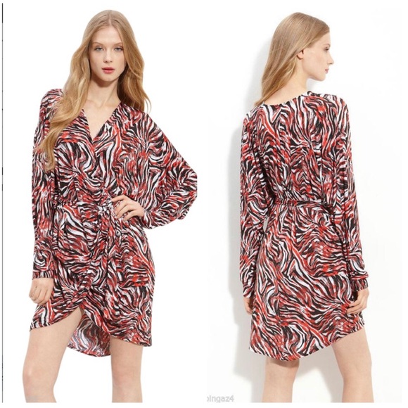 Abi Ferrin Dresses & Skirts - ABI FERRIN Orange Print Wrap